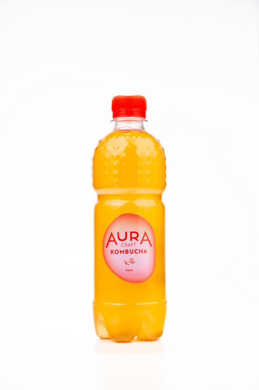 Aura Kombucha Šípek – lahev 500 ml s macerovaným šípkem