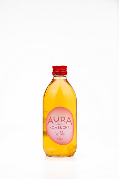 Aura Kombucha Šípek – lahev 330 ml s macerovaným šípkem